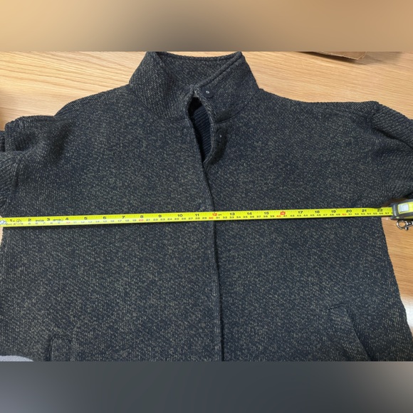 Organic Cotton Terry Stand Collar Jacket | EILEEN FISHER olive green size small - Picture 9 of 10